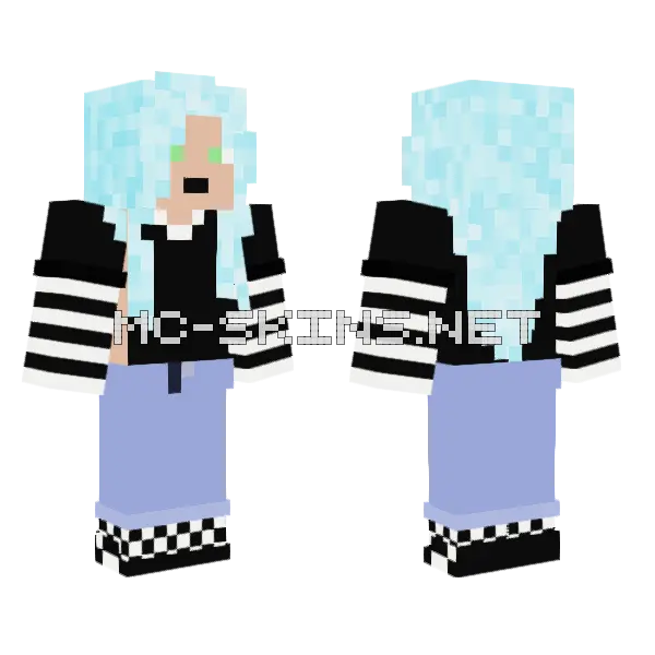 Skater E Girl Minecraft skin, front and back