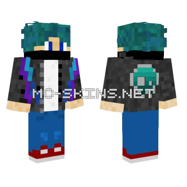 Skeather Jacket Boy Minecraft skin, front and back