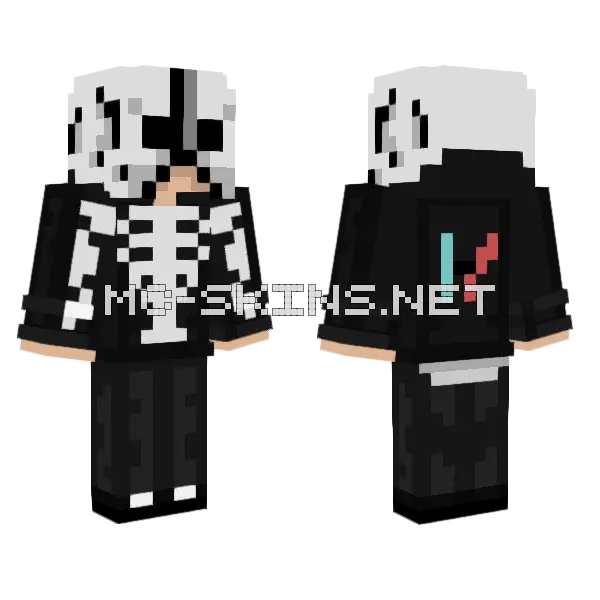 Skeleton Band Outfit Minecraft skin, front and back
