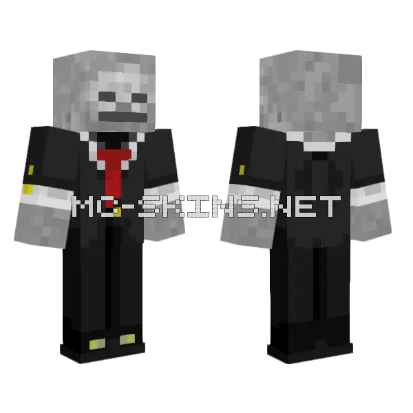Skeleton In A Suit III Minecraft skin, front and back
