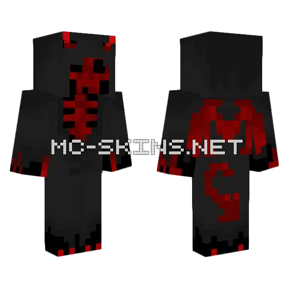 Skeleton Lord Phantomonster Minecraft skin, front and back