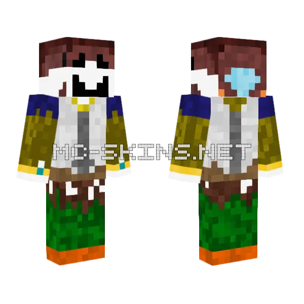 Skeleton Prime Minister Minecraft skin, front and back