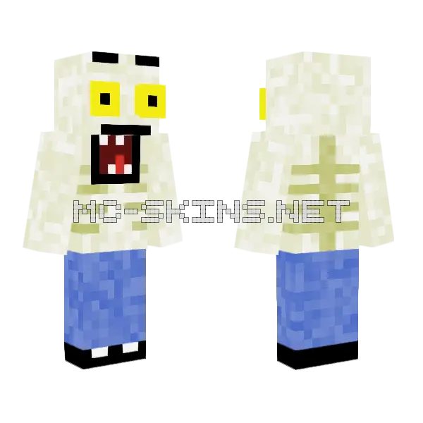 Skeleton Warrior Minecraft skin, front and back