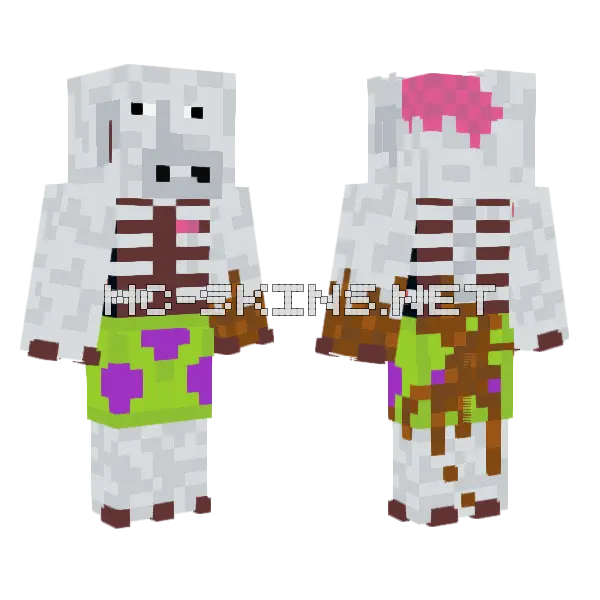 Skelly Clap Rick Minecraft skin, front and back