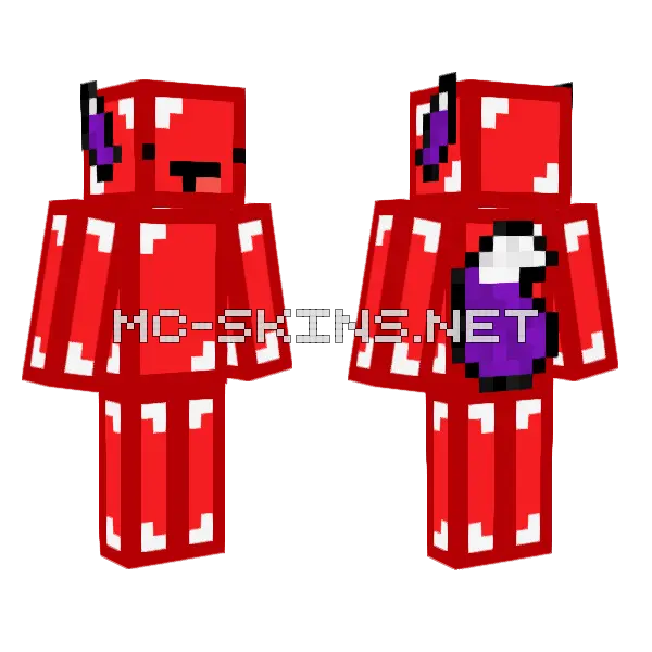 Skeppy Fox Furry Skin Minecraft skin, front and back
