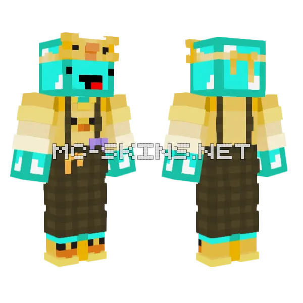 Skeppy Yellow Yaks MCC Minecraft skin, front and back