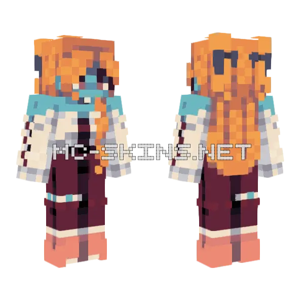 Sketched Coral Ce Minecraft skin, front and back