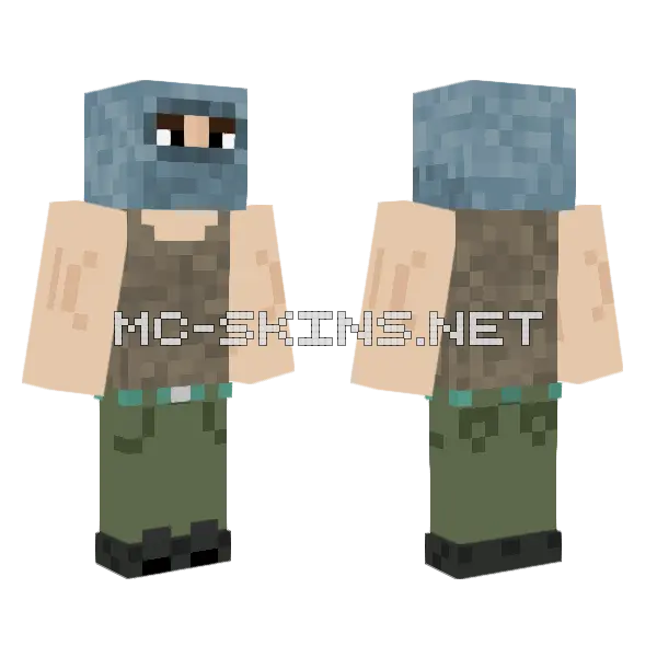 Ski Mask Guy Minecraft skin, front and back