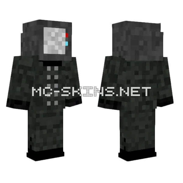 Skibidi Toilet TV Man Minecraft skin, front and back