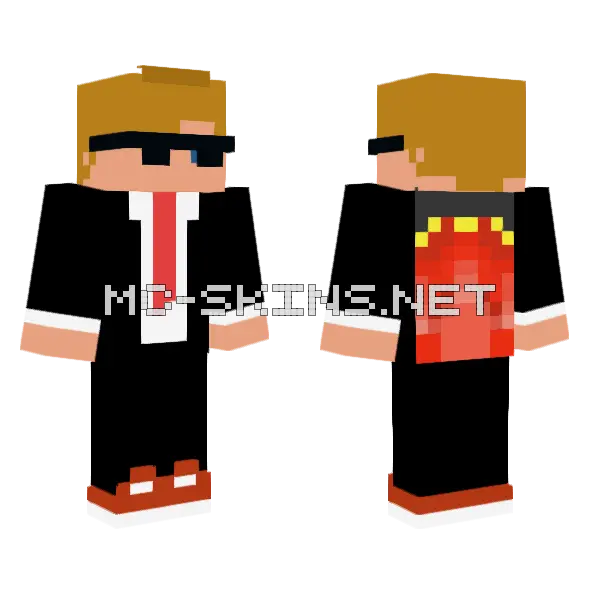 Skiddzie The Youtuber Minecraft skin, front and back