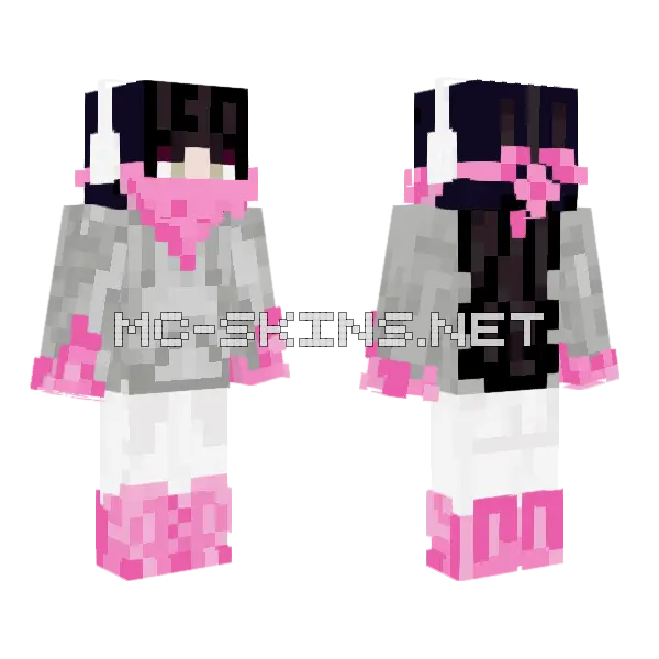 Skimask Girl Minecraft skin, front and back