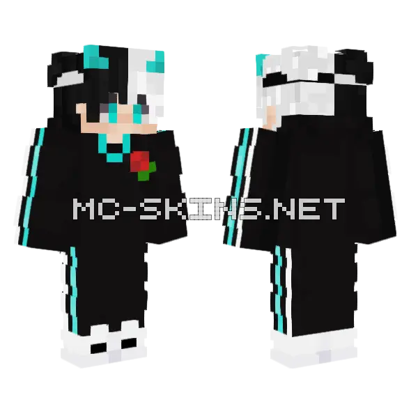 Skin Darling Remastered Blue Minecraft skin, front and back