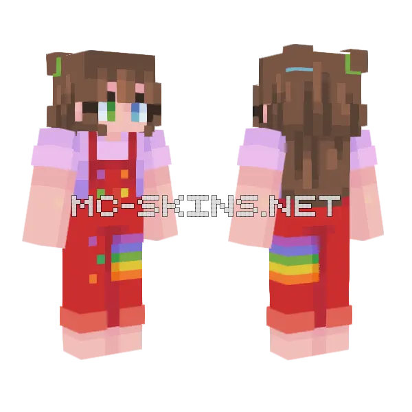Skittles Minecraft skin, front and back
