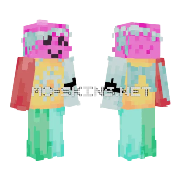 Skittles B Minecraft skin, front and back