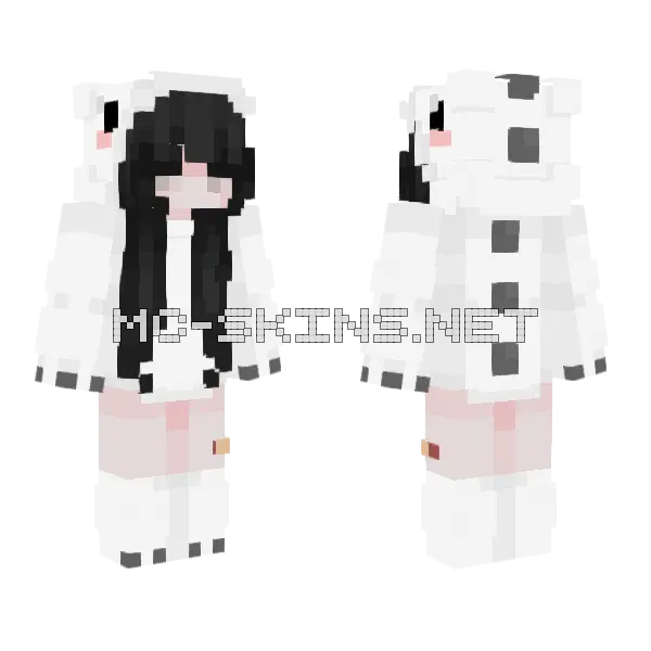 Skreamr White Cat Minecraft skin, front and back