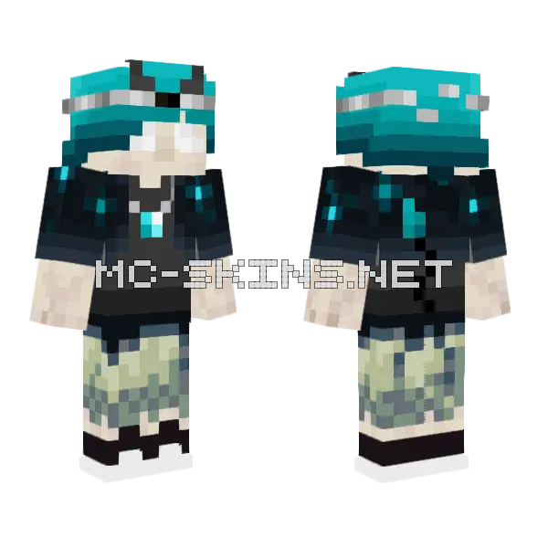 Skulk Goat Minecraft skin, front and back