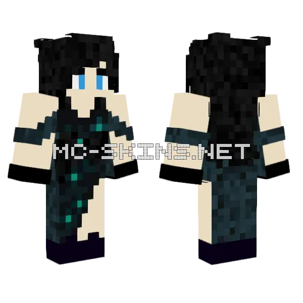 Skulk Queen Minecraft skin, front and back