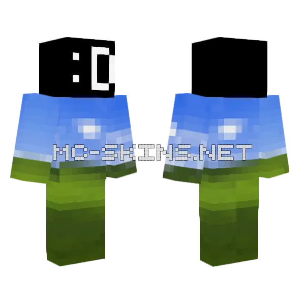 Sky Blue Landscape Minecraft skin, front and back
