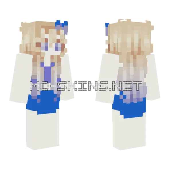 Sky Blue Outfit Minecraft skin, front and back