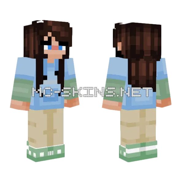 Sky Blues Ce Minecraft skin, front and back