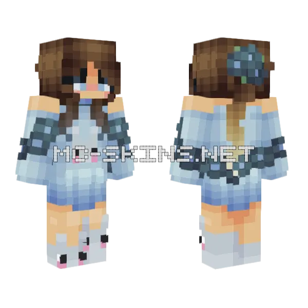 Sky Bunny Girl Minecraft skin, front and back