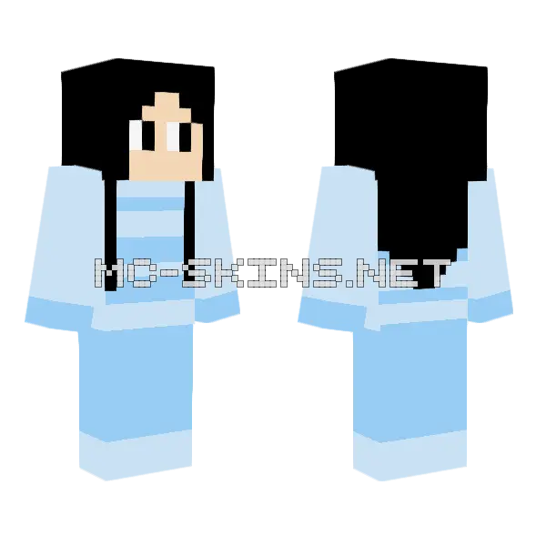 Sky Girl Minecraft skin, front and back