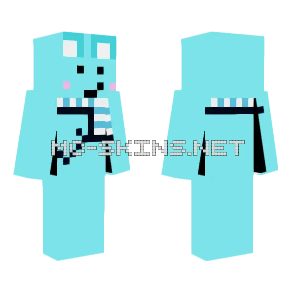 Sky Spruted Minecraft skin, front and back