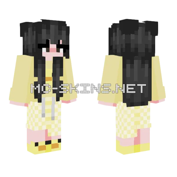 Sleepover Pajamas Minecraft skin, front and back