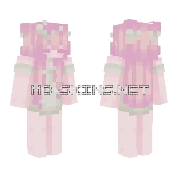 Sleepy Pink Outfit Minecraft skin, front and back