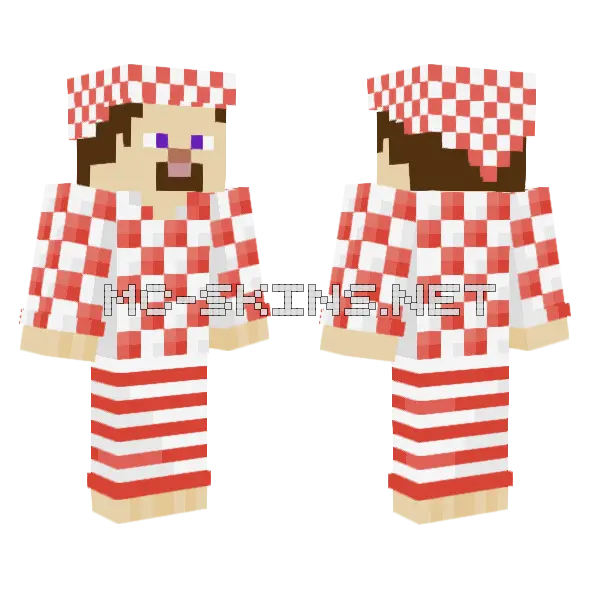Sleepy Steve Minecraft skin, front and back