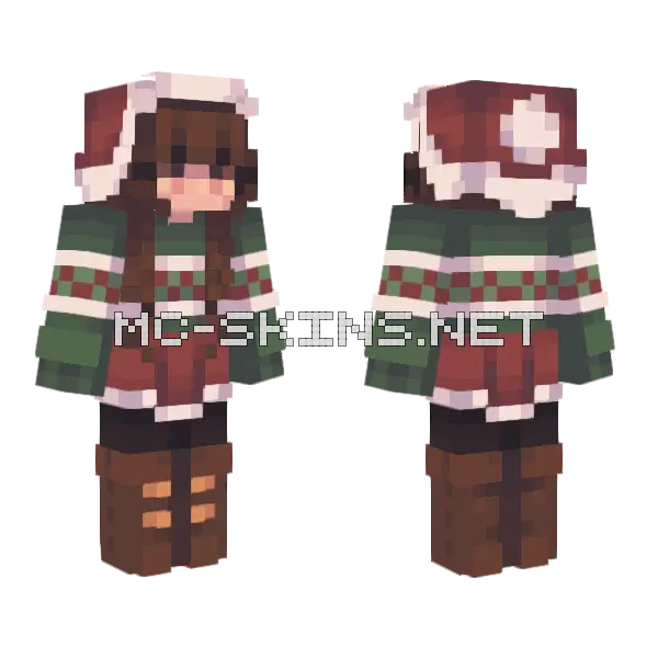 Sleigh Ride Girl Minecraft skin, front and back