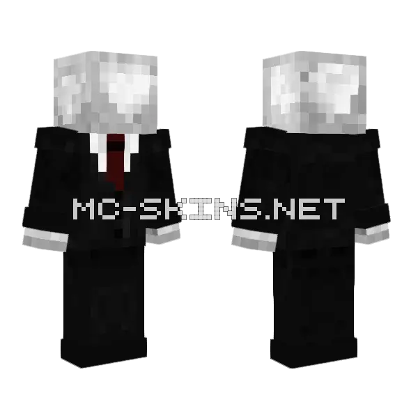 Slender Man Minecraft skin, front and back