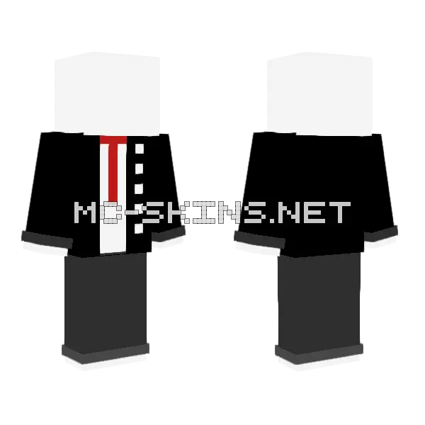 Slenderman Minecraft skin, front and back