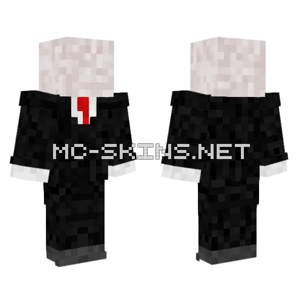 Slenderman Minecraft skin, front and back