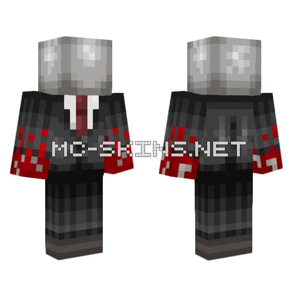 Slenderman With Bloody Hands Minecraft skin, front and back