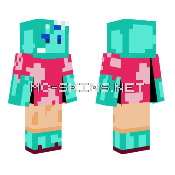Slime Boy Minecraft skin, front and back