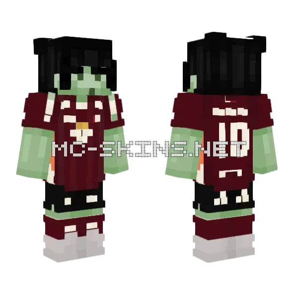 Slime Boy Red Jersey Minecraft skin, front and back