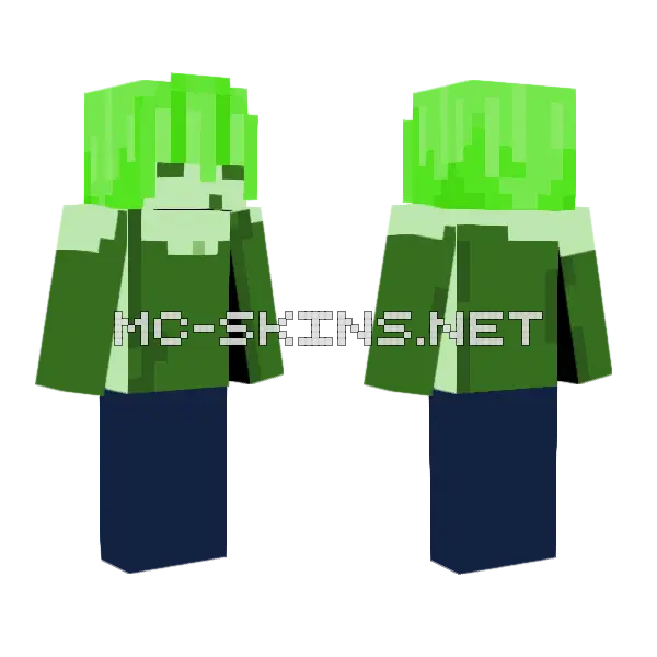 Slime Girl Minecraft skin, front and back