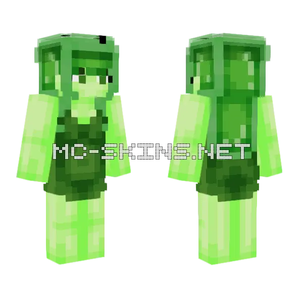 Slime Girl – Jenny Mod Skin Minecraft skin, front and back
