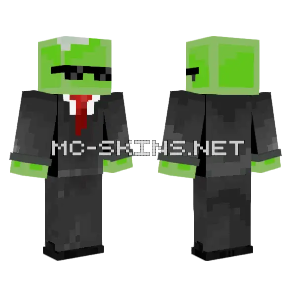 Slime Guy Minecraft skin, front and back