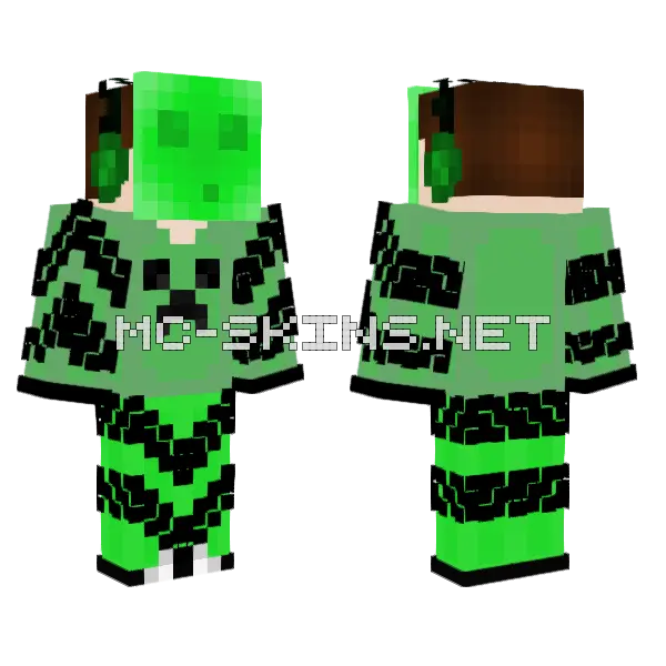 Slime Mask Minecraft skin, front and back