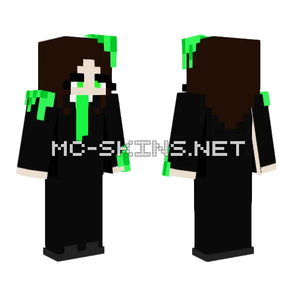 Slime Origin Minecraft skin, front and back
