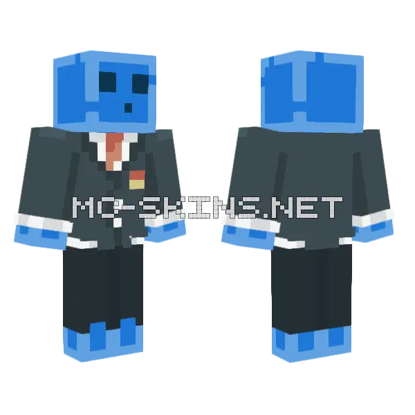 Slime Student Male Minecraft skin, front and back