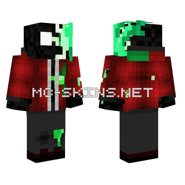 Slime Team Alpha X Minecraft skin, front and back