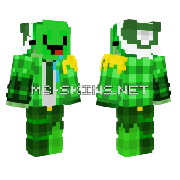 Slime Zelenikk Minecraft skin, front and back
