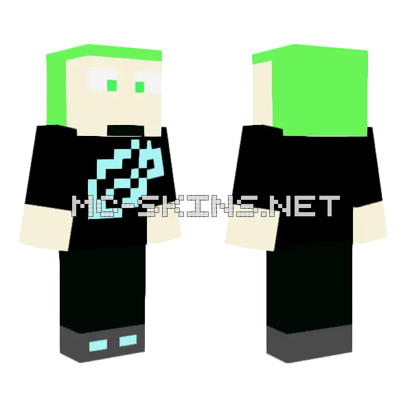 Slimed Hair Man Minecraft skin, front and back