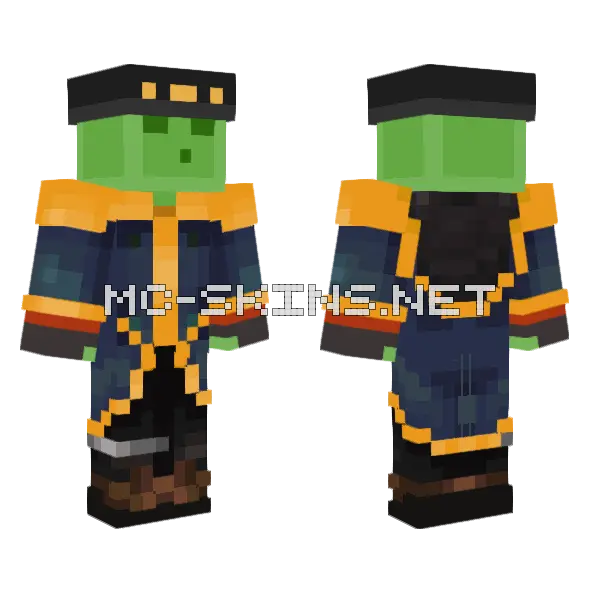 Slimey Boi Train Conductor Minecraft skin, front and back
