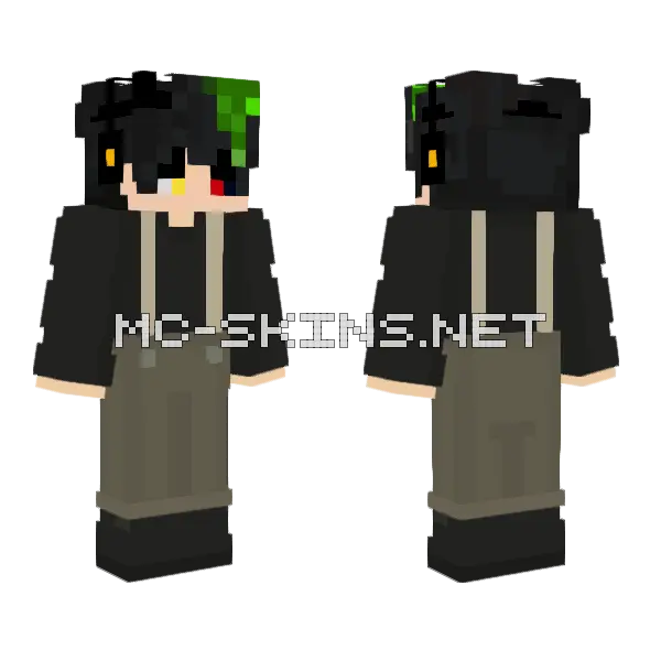 Slimitu Ropa Negra Minecraft skin, front and back