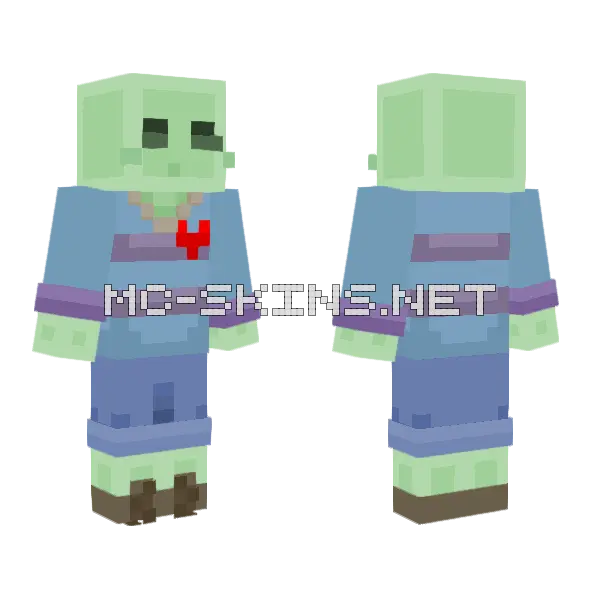 Slimme Zombie Boy Minecraft skin, front and back