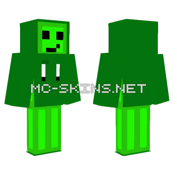 Slimy Hoodie Minecraft skin, front and back
